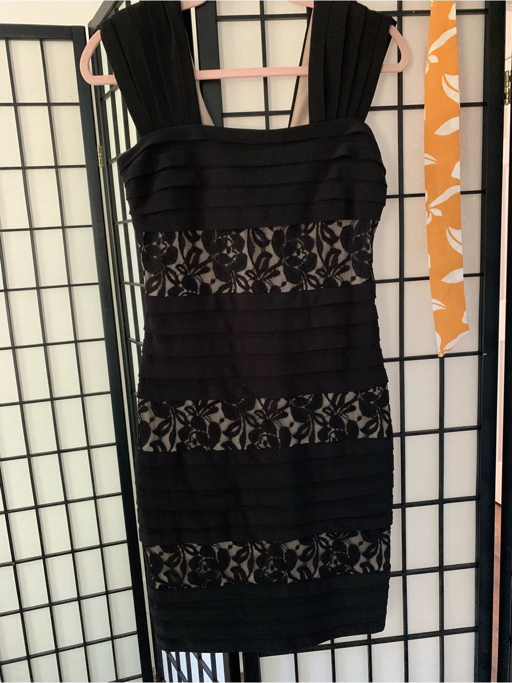 Dress Barn Black Lace-Panel Mini Dress